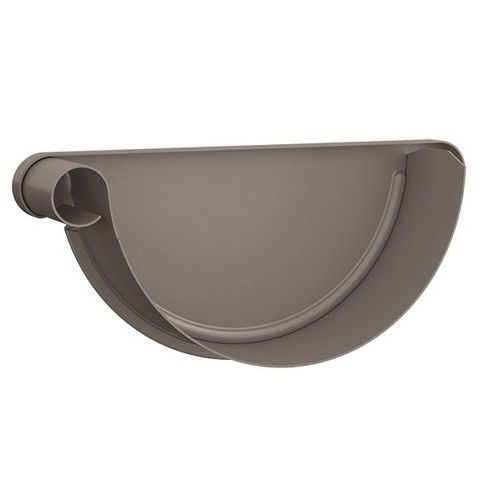 Lindab Steel Gutter Left Hand Stop End - 190mm Anthracite Metallic