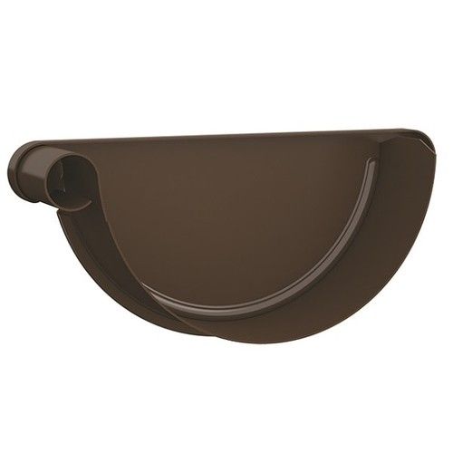 Lindab Steel Gutter Left Hand Stop End - 190mm Brown
