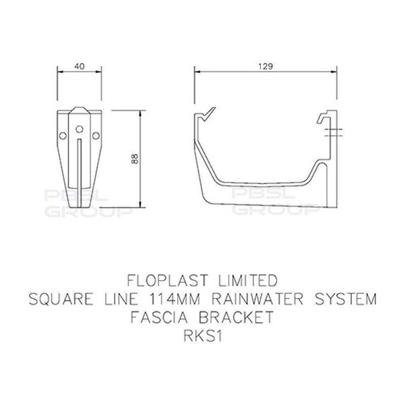 FloPlast Square Gutter Fascia Bracket - 114mm White - Pack of 2