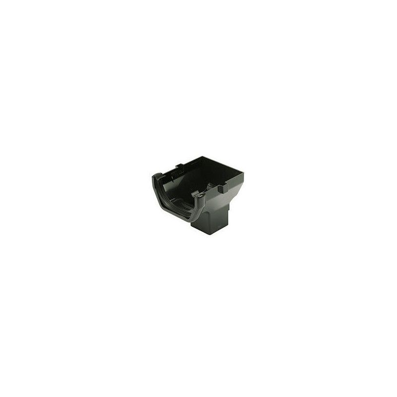 FloPlast Square Gutter Stopend Outlet - 114mm Black