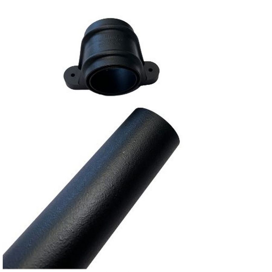 FloPlast Round Downpipe Socketed With Ears - 68mm x 2.5mtr Cast Iron Effect