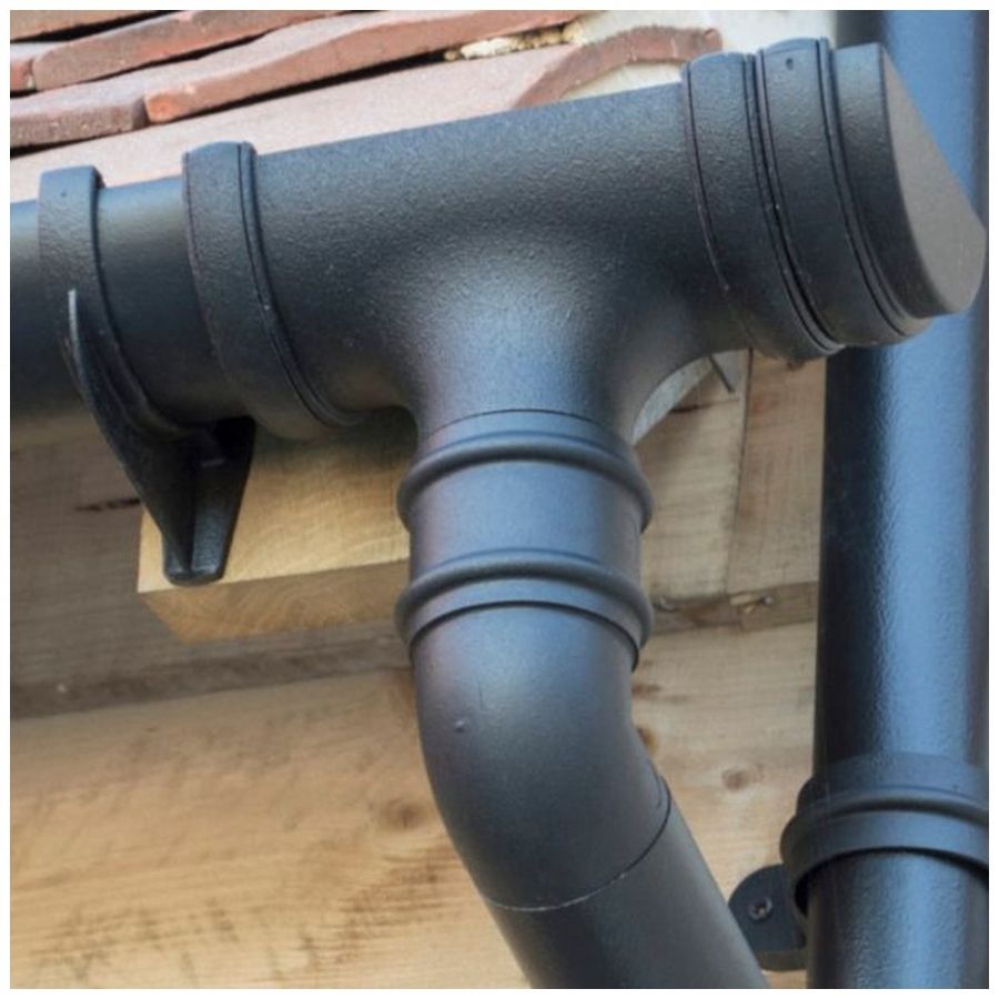 FloPlast Round Downpipe Socketed With Ears - 68mm x 2.5mtr Cast Iron Effect
