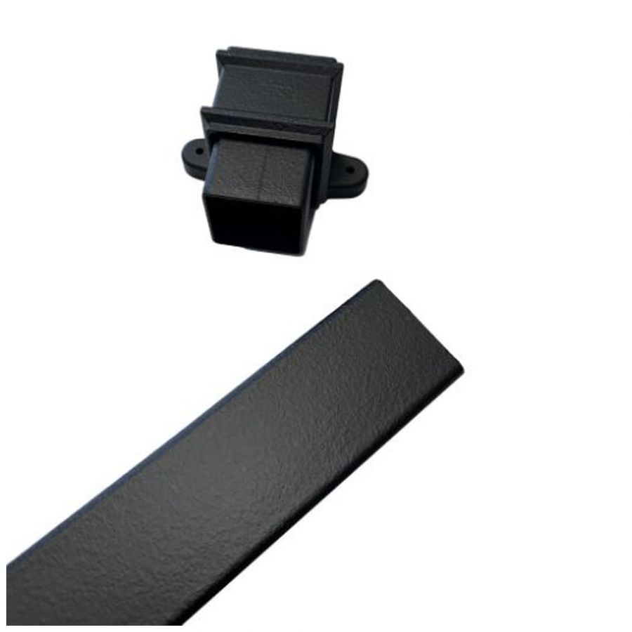 FloPlast Cast Iron Effect Square Downpipe Socketed With Ears - 65mm x 2.5mtr