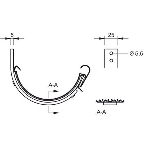 Lindab Steel Gutter Radius Fascia Bracket - 125mm Brown