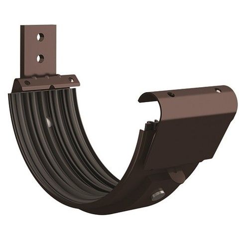 Lindab Steel Gutter Radius Fascia Bracket - 125mm Coffee Brown