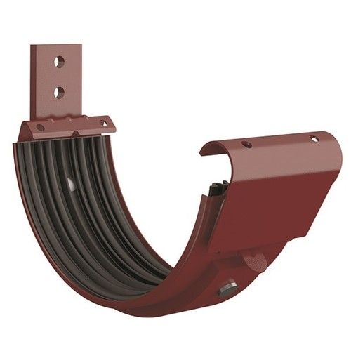 Lindab Steel Gutter Radius Fascia Bracket - 125mm Dark Red
