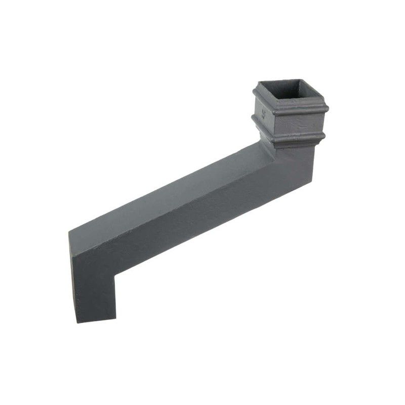 Cast Iron Rectangular Downpipe - 533mm Front Projection 100mm x 75mm Primed