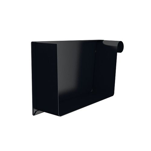 Lindab Rectangular Steel Gutter Right Hand Stop End - 140mm Black
