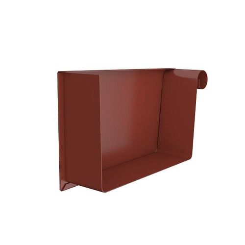 Lindab Rectangular Steel Gutter Right Hand Stop End - 140mm Tile Red