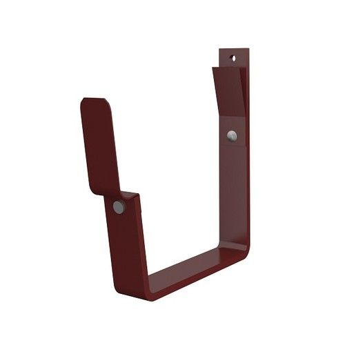 Lindab Rectangular Steel Gutter 70mm Flex-Fit Fascia Bracket - 140mm Dark Red