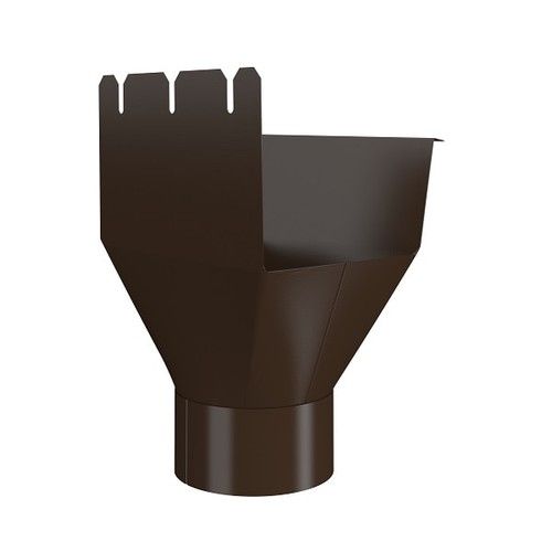 Lindab Rectangular Steel Gutter Outlet 87mm - 140mm Brown