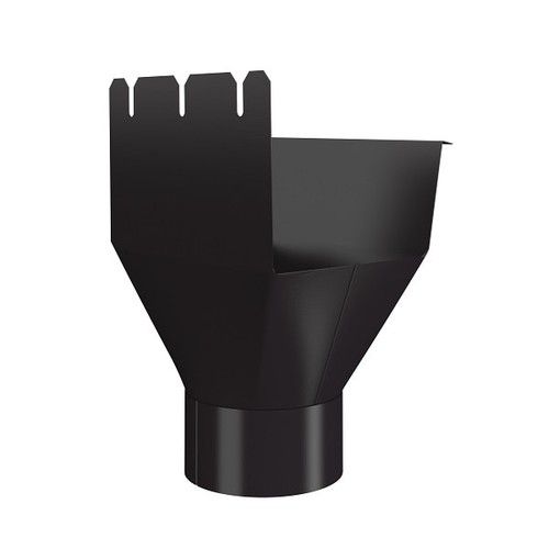 Lindab Rectangular Steel Gutter Outlet 87mm - 140mm Coffee Brown