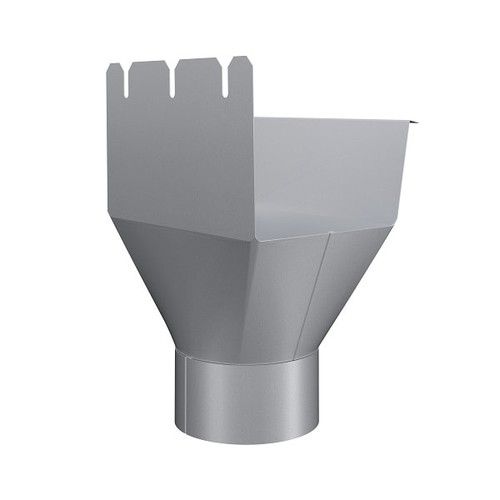 Lindab Rectangular Steel Gutter Outlet 100mm - 140mm Silver Metallic