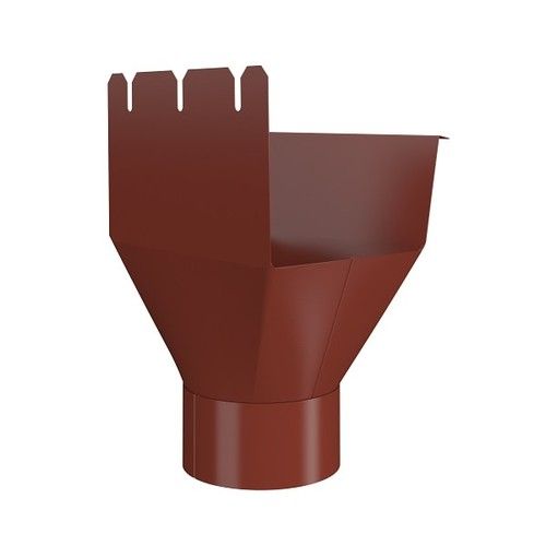 Lindab Rectangular Steel Gutter Outlet 100mm - 140mm Tile Red