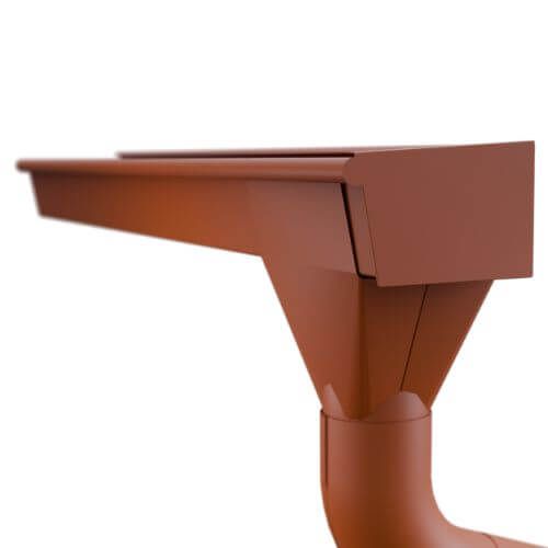 Lindab Rectangular Steel Gutter - 140mm x 3mtr Tile Red
