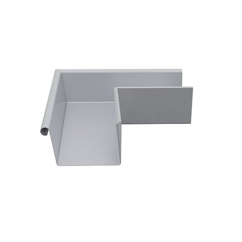 Lindab Rectangular Steel Gutter External Angle 90 - 140mm Silver Metallic