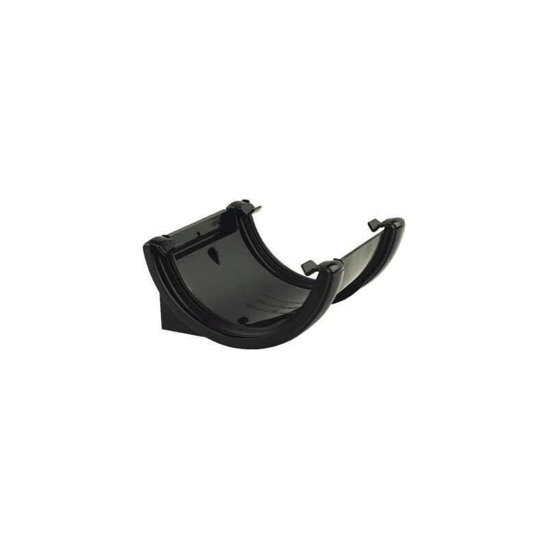 FloPlast Half Round Gutter Union Bracket - 112mm Black - Pack of 2