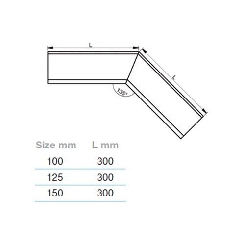 Lindab Steel Gutter Internal Angle 135 - 100mm Black