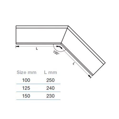 Lindab Steel Gutter External Angle 135 - 125mm Anthracite Metallic