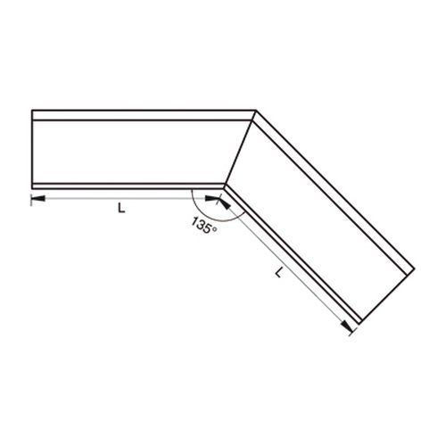 Lindab Steel Gutter External Angle 135 - 150mm Tile Red