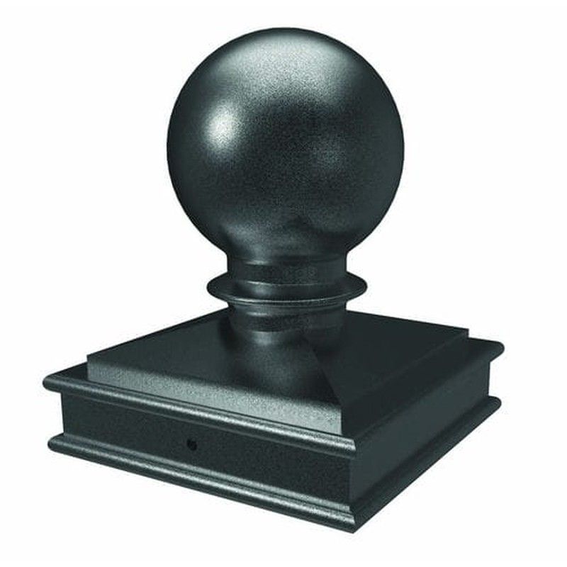 Steel Fortitude Fence Ball Post Cap - 75mm Black