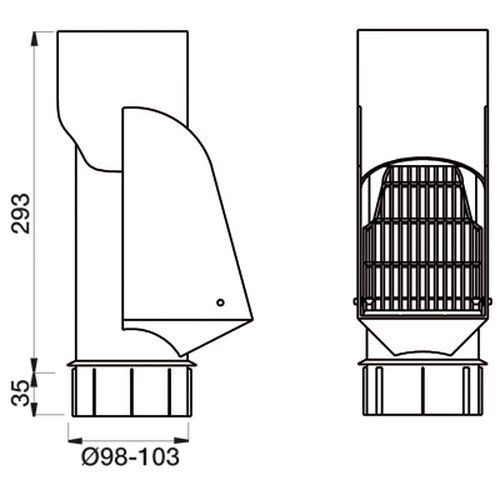 Lindab Steel Self Cleaning Leaf Trap - 100mm Anthracite Grey