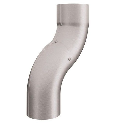 Lindab Steel One-Piece 50mm Downpipe Offset - 75mm Silver Metallic