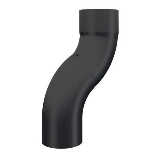 Lindab Steel One-Piece 50mm Downpipe Offset - 87mm Matte Black