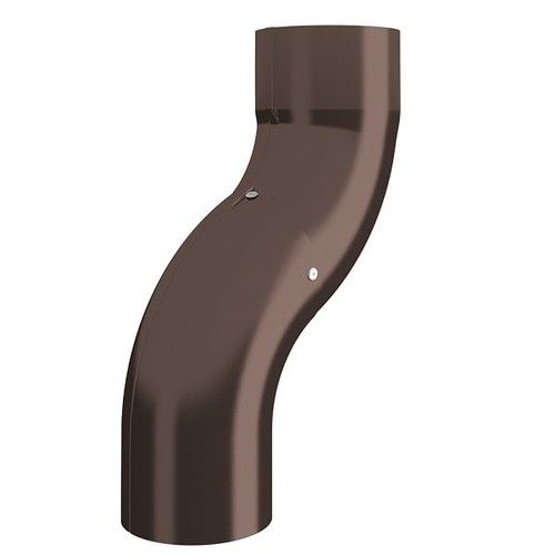 Lindab Steel One-Piece Downpipe Offset - 75mm Coffee Brown