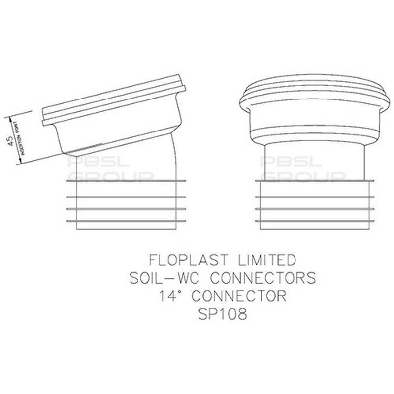 FloPlast Pan Connector - 14 Degree White