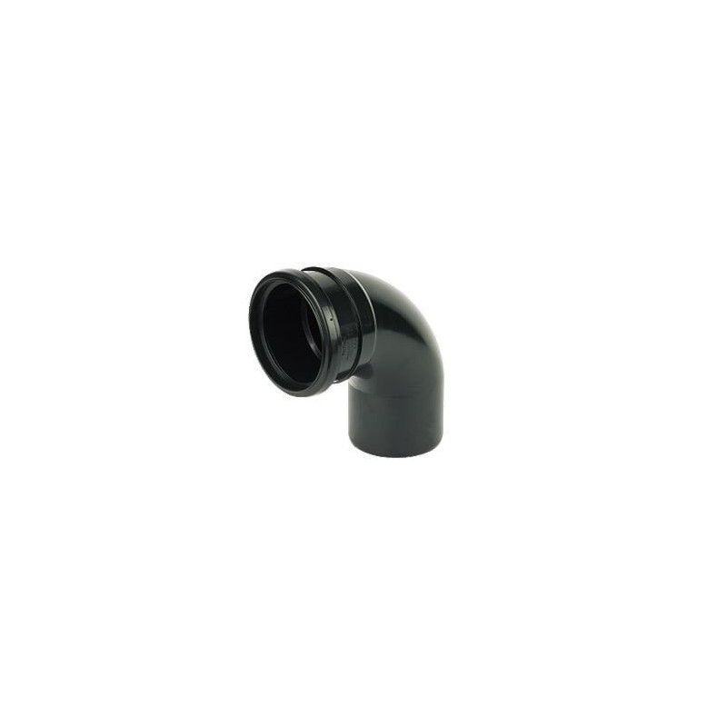 FloPlast Ring Seal Soil Bend Single Socket - 92.5 Degree x 110mm Black - Pack of 2