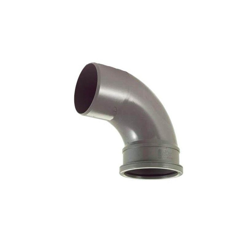 FloPlast Ring Seal Soil Bend Single Socket - 92.5 Degree x 110mm Grey