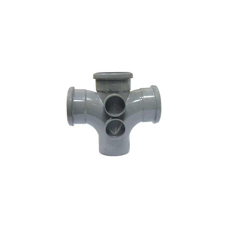 FloPlast Ring Seal Soil Double Branch - 92.5 Degree x 110mm Grey