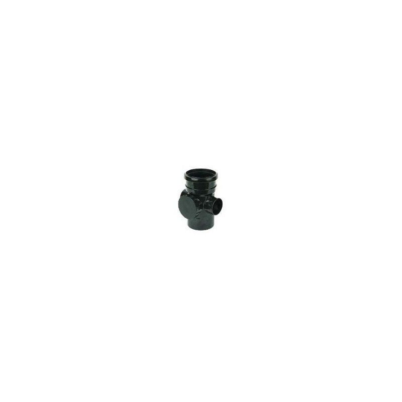 FloPlast Ring Seal Soil Access Pipe Single Socket - 110mm Black - Pack of 2