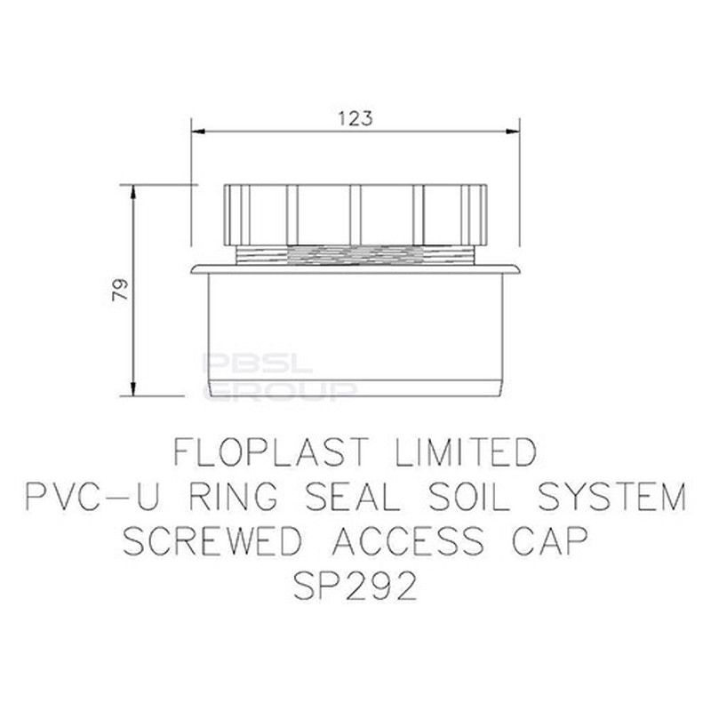 FloPlast Ring Seal Soil Access Plug - 110mm Grey