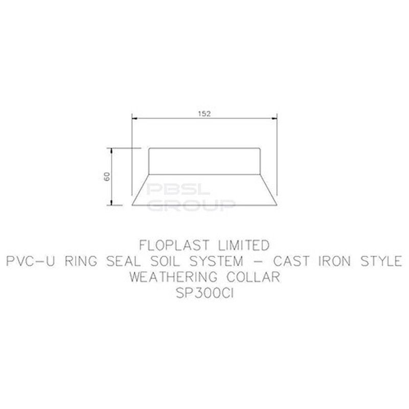 FloPlast Ring Seal Soil Weathering Collar - 110mm Cast Iron Effect