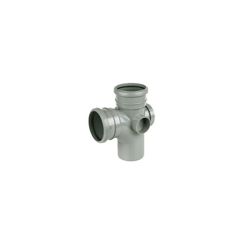 FloPlast Ring Seal Soil Access Branch - 92.5 Degree x 110mm Grey