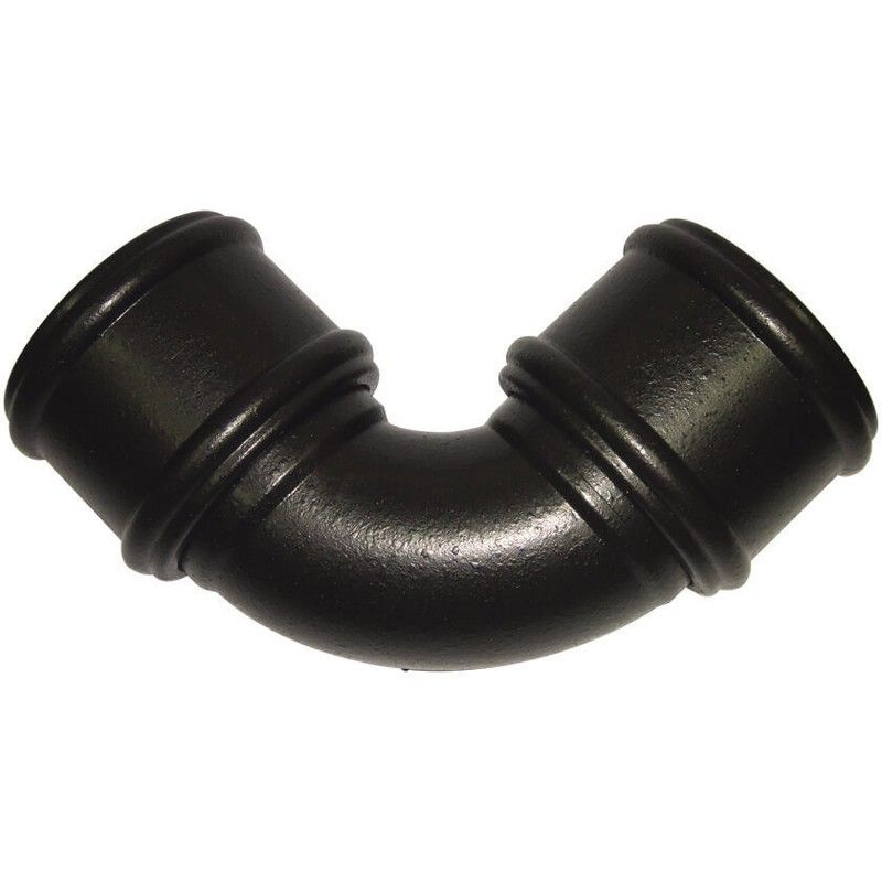 FloPlast Ring Seal Soil Bend Double Socket - 92.5 Degree x 110mm Cast Iron Effect