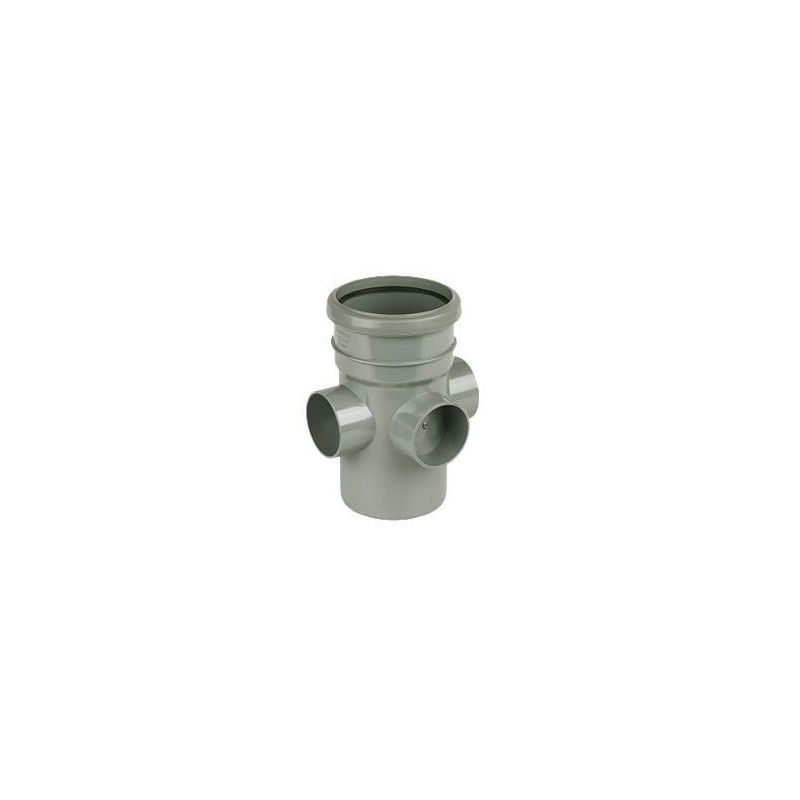 FloPlast Ring Seal Soil Boss Pipe Single Socket - 110mm Grey