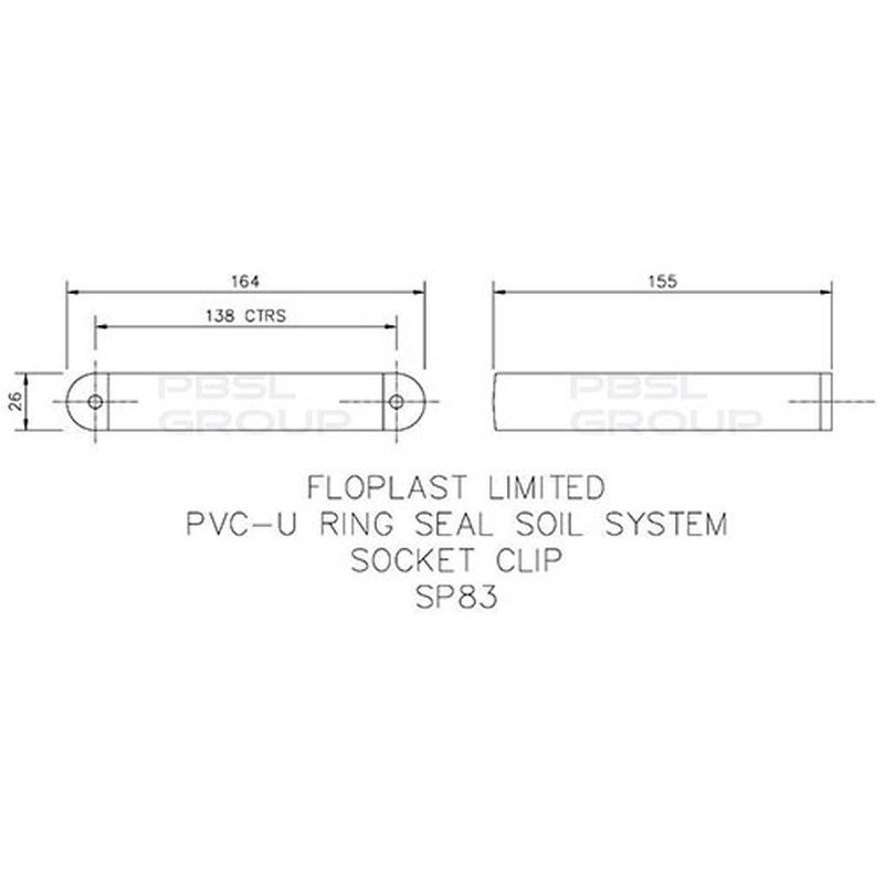 FloPlast Ring Seal Soil Pipe Socket Clip - 110mm Grey