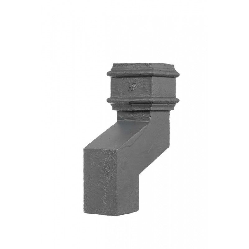 Cast Iron Square Downpipe Offset - 230mm Projection 100mm Primed