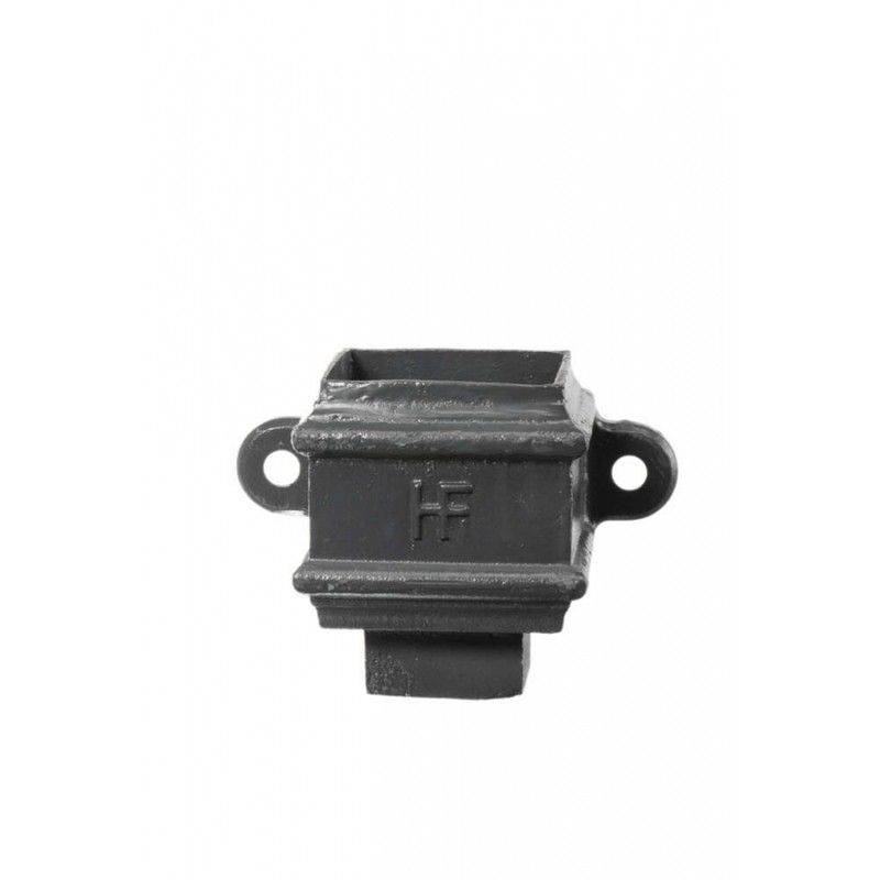 Cast Iron Square Downpipe Eared Loose Socket with Spigot - 100mm Primed