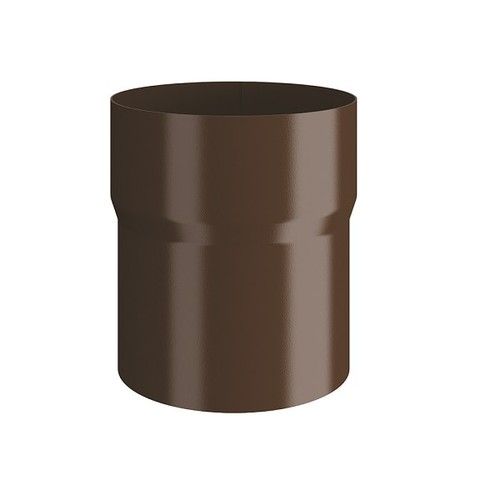 Lindab Steel Downpipe Connector - 100mm Brown