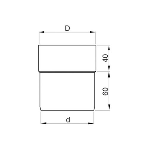 Lindab Steel Downpipe Connector - 75mm Black