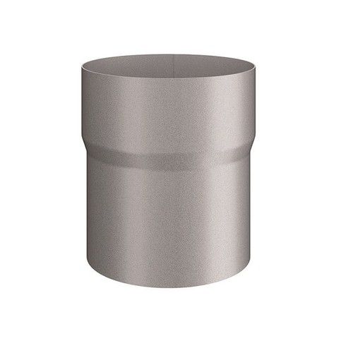 Lindab Steel Downpipe Connector - 75mm Silver Metallic