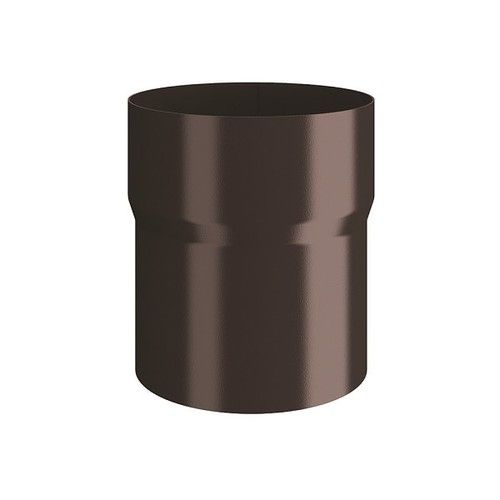 Lindab Steel Downpipe Connector - 87mm Coffee Brown