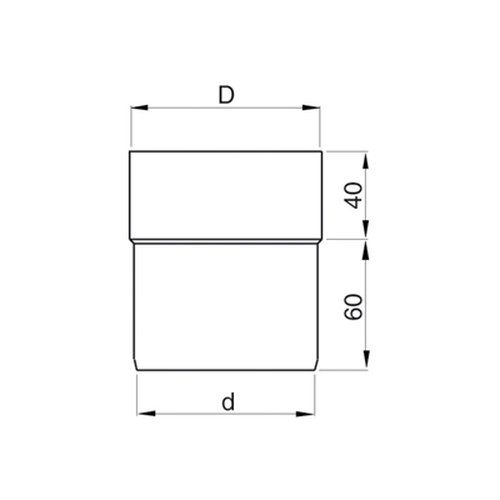 Lindab Steel Downpipe Connector - 87mm Coffee Brown