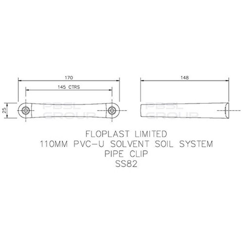FloPlast Solvent Weld Soil Pipe Clip - 110mm Olive Grey