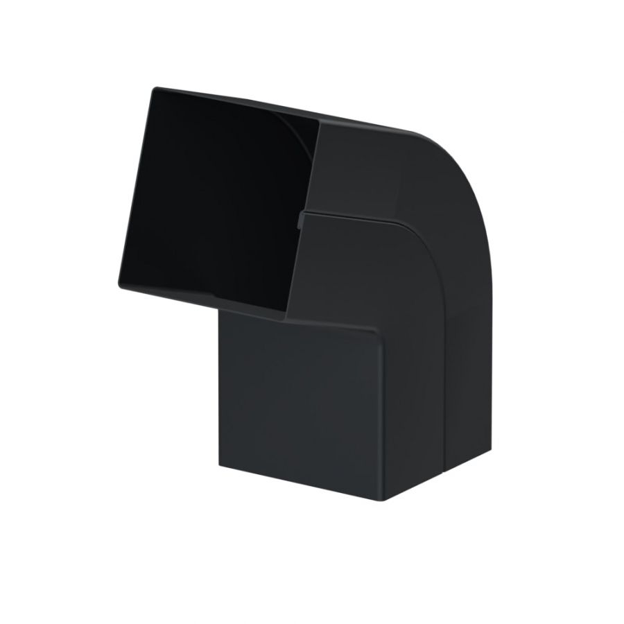 Galeco Square Steel Offset Downpipe Kit Black - 80mm Diameter
