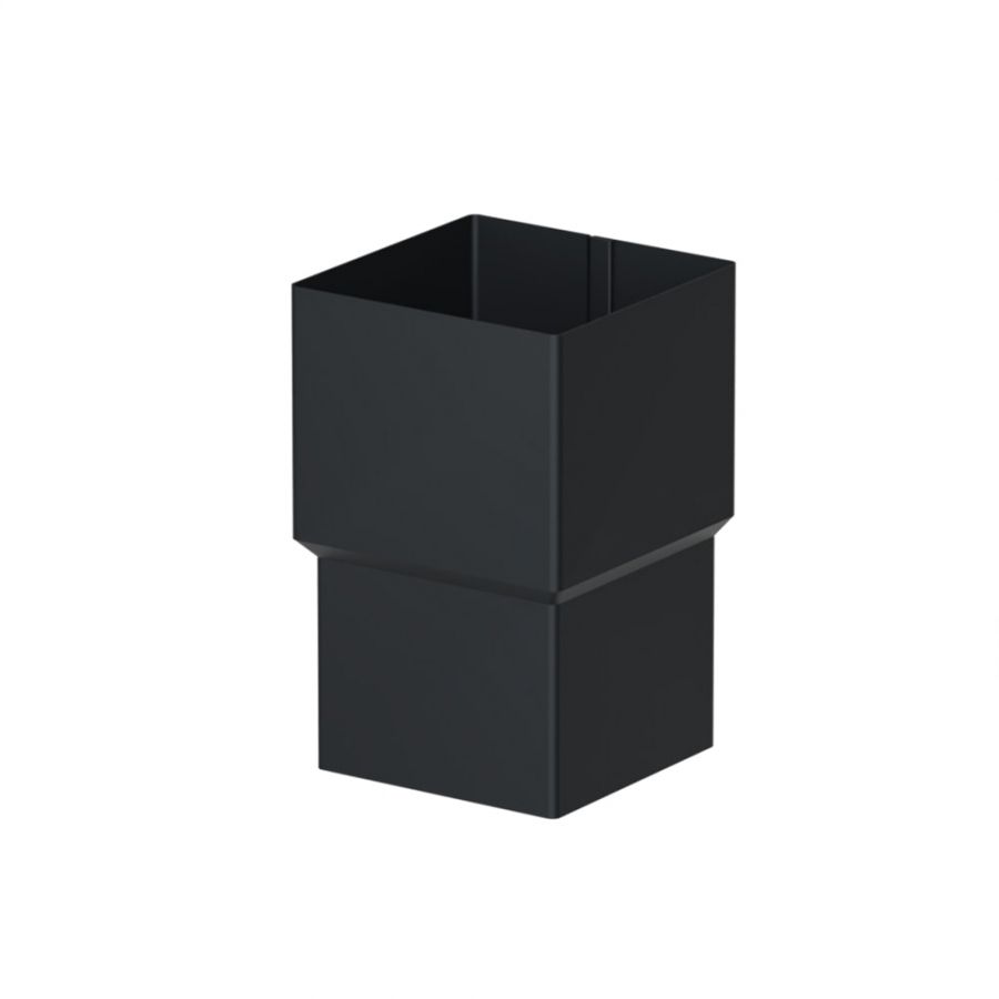 Galeco Square Steel Socket Downpipe Kit Black - 80mm Diameter